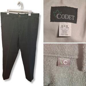 Vintage Codet Wool Trousers | Dark Green | Made In Canada | 36x29 (37x27)
